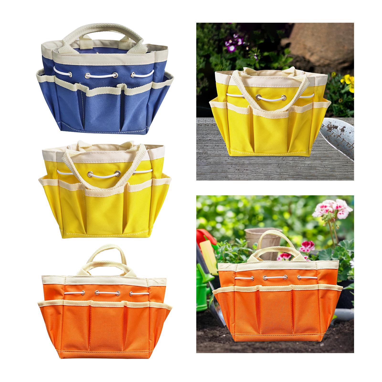 Sac à Outils De Jardin En Tissu Oxford - Grande Capacité Avec 6 Poches Extérieures - Dimensions 15x15x10 Cm - Orange