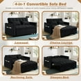 thumbnail image 5 of Lunale 4-in-1 Convertible Futon Sofa Bed, Pull Out Couch Beds Loveseat Sleeper, Black Velvet, 5 of 12