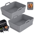 thumbnail image 3 of 2 Pcs Doublure en Silicone pour Friteuse à Air Chaud avec Poignée Résistant à la Chaleur Pot en Silicone Réutilisable Plateau Rectangulaire Accessoires pour Friteuse à Air, 3 of 11