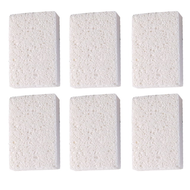 6pcs Cellulose Sponges,Heavy Duty Scrub Kitchen Sponge,Clean Tough Messes Without Scratching Sponges Kitchen