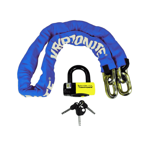Kryptonite Blue New York Fahgettaboudit Chain 1415 & New York Disc Lock (Weight 15.25 lbs)