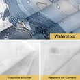 thumbnail image 4 of No Hook Shower Curtain with Snap in Liner, Abstract Ocean Beach Sea Wave Waterproof Bath Curtain Double Layers with See Through Top Window, Retro Oil Painting Art Spray Hotel Shower Curtains 72x84in, 4 of 9