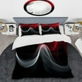 thumbnail image 2 of Designart "Contemplative Abstraction in Red and Black (XI)" Modern Waves Bedding Covert Set - Abstract Modern Waves Red Abstract Bed Set With 2 Shams, 2 of 6