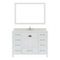 thumbnail image 1 of Caroline Avenue 48" Single Bath Vanity in White with White Quartz Top and Square Sink with Polished Chrome Faucet with Matching Mirror, 1 of 3