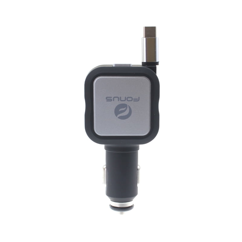 Car Charger for Samsung Galaxy Tab S10 Plus (12.4" 2024)/Tab S10 Ultra (14.6" 2024) - Retractable 4.8Amp Type-C 2-Port USB Fast Charge DC Power