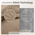 thumbnail image 6 of IR Imperial Rooms 3Pc Quilt Set-Embossed Bedspread For Adult Microfiber Floral Pattern Modern Quilt Set Lightweight King Beige, 6 of 9
