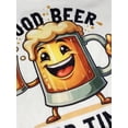 thumbnail image 3 of T-Shirt Col Rond Décontracté pour Hommes avec Imprimé Cartoon "Good Beer Good Times", Légèrement Extensible, Coupe Régulière, Haut d'Été, 3 of 5