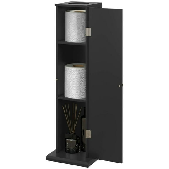 Resenkos Black Bathroom Cabinet - Narrow Floor Unit, for Bathroom/Living Room/Entryway