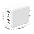 thumbnail image 3 of US Plug 5-Port Charger (3 USB C + 2 USB-A) 12W 5V/2.4A for Phones Tablets Mice Headphones - Multi-Device Charger with Overload Protection - White ABS, 3 of 7