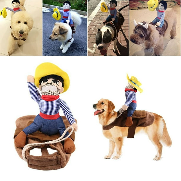 Cowboy Dog Costume,Pet Puppy Costume Pet Halloween Suit Cowboy Rider