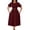 Wine, variant on Ruimatai Women's Round Neck Puff Sleeve Belted A-Line Midi Dresses for Women Formal Party & Office Wear