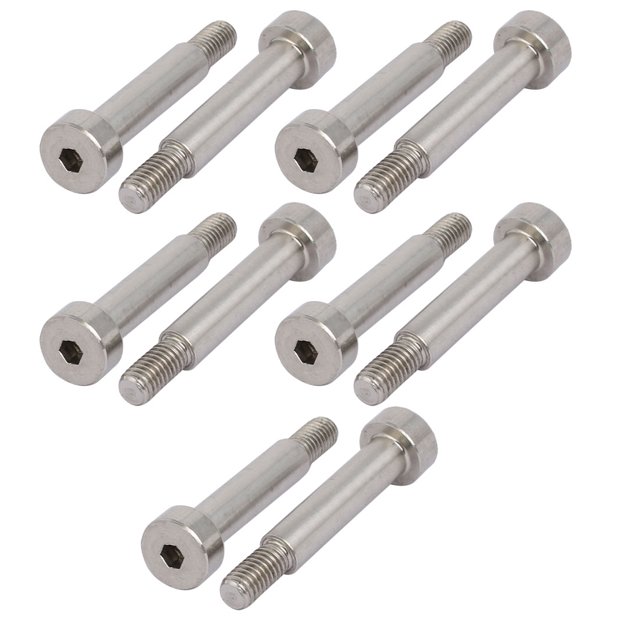 Unique Bargains 10pcs Hex Socket Shoulder Bolt 6mm Shoulder Dia 25mm Shoulder Length M5 Thread
