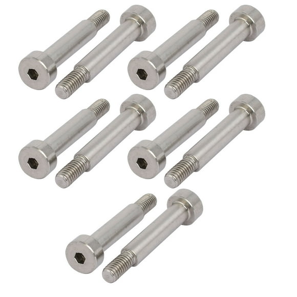 Unique Bargains 10pcs Hex Socket Shoulder Bolt 6mm Shoulder Dia 25mm Shoulder Length M5 Thread