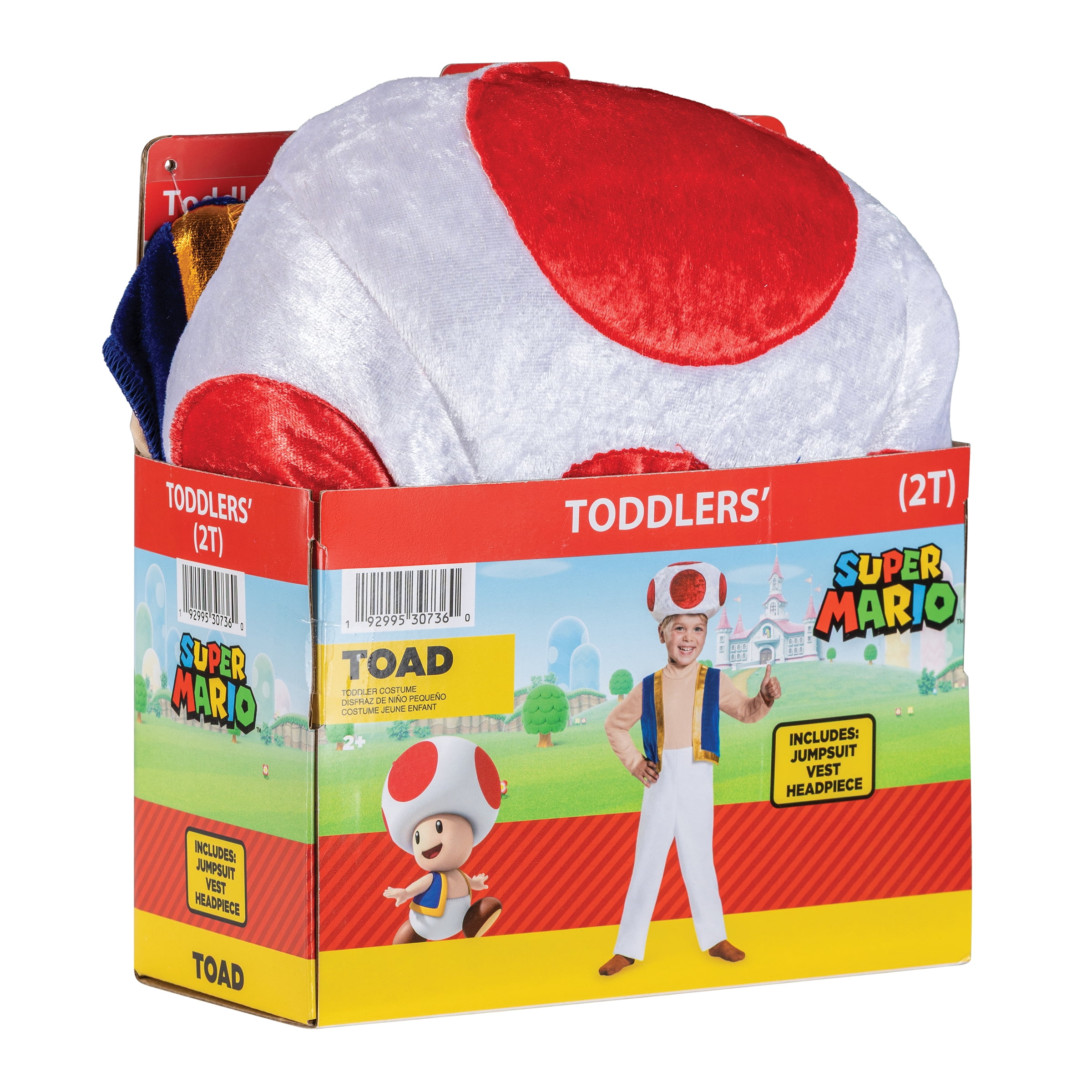 Nintendo Super Mario Bros. Toad Halloween Costume for Children, Toddlers Size 2T, by Disguise