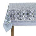 thumbnail image 1 of Mantel Ridhi de algodón con estampado de bloques a mano, azul claro, 1 of 9