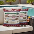 thumbnail image 4 of Lake Rules Outdoor Waterproof Pillow Covers, Red Green Brown Paddle Striped Rudder Wooden Decorative Square Throw Pillowcase Sofa Cushion Sham for Patio/Couch/Chair, 24"x24" 2 Pack, 4 of 8