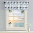 thumbnail image 5 of Sharks Window Valance for Kitchen, Watercolor Gradient Grey Blue Shark Beige Blue Texture Rod Pocket Short Curtain for Small Windows, Light Filtering Decorative Valance, 60 x 14 Inch, 5 of 9