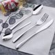 thumbnail image 2 of Cuchillo y tenedor de acero inoxidable, cuchara, vajilla de Hotel, cuchara para el hogar, tenedor de fruta, cuchara de café, cuchillo y tenedor para carne, Juego de 5 uds., 2 of 5
