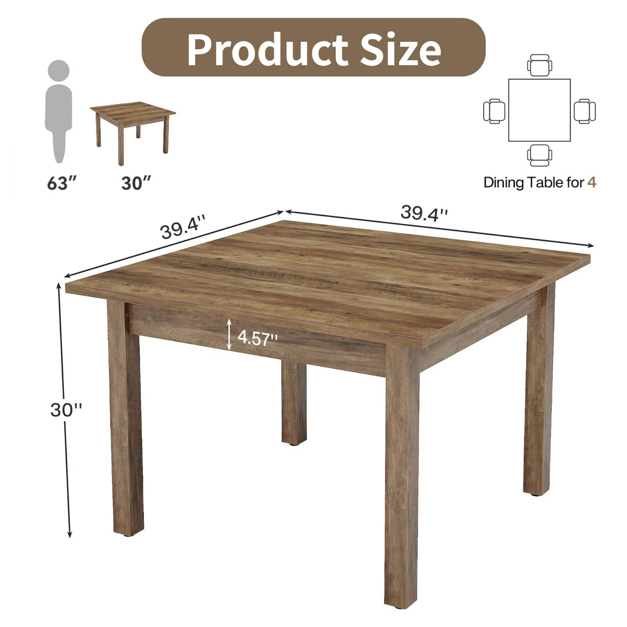 Fnova 40" Executive Desk, Dining Table for 4 People, Modern Farmhouse Wooden Kitchen Table, Large Office Computer Desk for Home Office (Chairs Not Included)