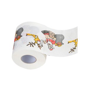 Xingzhi Christmas Theme Printed Toilet Paper Home Hotel Bathroom Roll Paper Tissue Holiday Decor, Santa, 10x10cm