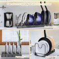 thumbnail image 3 of Multifunctional retractable desktop kitchen rack iron pot lid storage rack multi-layer adjustable pot lid rack black, 3 of 5