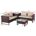 thumbnail image 2 of Gymax 4 PC Patio Garden Rattan Wicker Furniture Set Brown, 2 of 8
