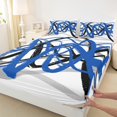 thumbnail image 3 of Erosebridal Blue Black Stripes Sheet Set Full,Geometric Geometry Bedding Sets Full Size,Abstract Aesthetic Art Full Sheet Sets,Super Cozy Bedroom Decoration,4-Piece, 3 of 7