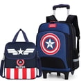 thumbnail image 2 of Mochila Escolar Para Niños spiderman Dibujos Animados Capitán América Bolsa De Almuerzo Impermeable 5-12 Años Niño Ruedas, 2 of 4