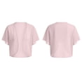 thumbnail image 3 of WRFWUL Womens Chiffon Open Front Cropped Cardigans Shrug Short Sleeve Bolero Jacket Sheer Lightweight Summer Cover Up, 3 of 7