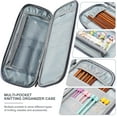 thumbnail image 4 of Estuche para agujas de tejer, organizador de viaje, bolsa de almacenamiento con cremallera para agujas de tejer rectas (hasta 14 pulgadas), accesorios de suministros, azul, 4 of 5