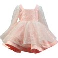thumbnail image 3 of Vestidos cortos de desfile de lentejuelas para niñas, vestido de fiesta para niña con hombros descubiertos, color plateado y blanco, 3 of 5