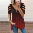 thumbnail image 2 of Blusa de manga corta de verano para mujer con cuello y cremallera de leopardo ahuecado OAVQHLG3B Store  lin121212, 2 of 4