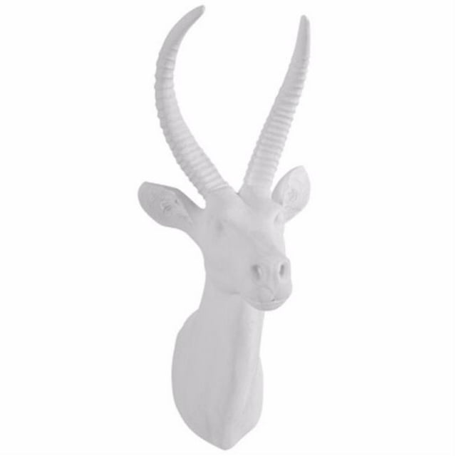 Benzara BM145790 White Antelope Head, Classic White