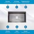thumbnail image 3 of Strictly Kitchen and Bath Undermount 32 Inch Black Workstation Kitchen Sink with Accessories & Single Strainer Square Drain, 3 of 10