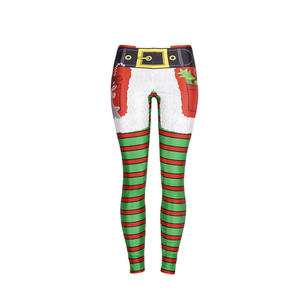 Mujeres Niñas Navidad Leggings Flaco Navidad Jingle Bell Impreso Cintura alta Elástico Medias Pantalones Pantalones de yoga Fridja nalpqowj15898
