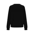 thumbnail image 5 of Htigea Womens Crewneck Sweatshirts Casual Long Sleeve Pullover Loose Tunic Tops Solid Color Fall Base Layer Shirts Black S, 5 of 6