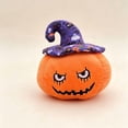 thumbnail image 3 of Halloween Plush Toys 7.87 Inch, Pumpkin Cushion, Spooky Cute Stuffed Pillow with Wizard Hat for Modern Farmhouse Room Decor (B), 3 of 8