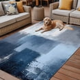 thumbnail image 4 of 4' x 6' Outdoor Rug, Navy Blue Grey Outdoor Washable Rug Large Floor Carpet, Modern Ombre Oil Painted Abstract Art Non Shedding Area Rug for Outside Patio RV Porch Deck Balcony Camping Living Room, 4 of 9
