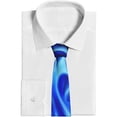 thumbnail image 4 of Corbatas textiles de lujo para hombre, de poliéster, llama azul, fuego, delgadas, a la moda, largas, formales, informales, para boda, 4 of 5