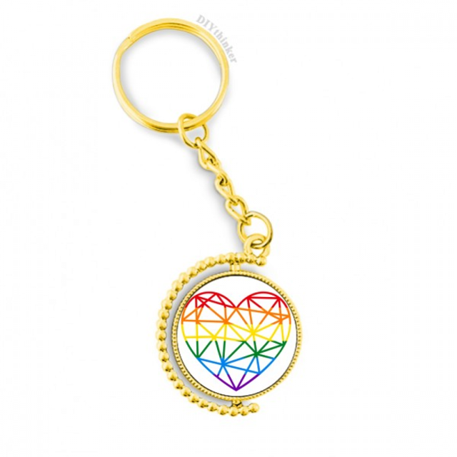 Arc-en-ciel Modélisation Coeur lgbt Métal Connecteur Porte-Clés Accessoire en Porte-Clés