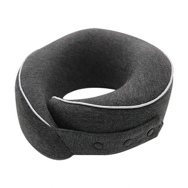 Almohada de viaje para el cuello, almohada con soporte para la barbilla, espuma viscoelástica pura ajustable, nuevo diseño ergonómico, suave, la mejor almohada envolvente para el cuello comp