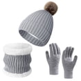 thumbnail image 4 of HNMKIU Unisex Knitted -Lined Winter Accessory Set with Scarf and for Cold Weather Grey - One Size, 4 of 4