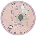 thumbnail image 2 of SAFAVIEH Carousel Kids Taneka Animals at Play Area Rug, Blush Pink, 8' x 8' Round, 2 of 10