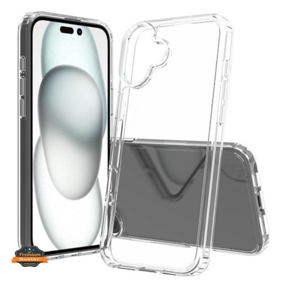 For Apple iPhone 16 (6.1") Crystal HD Clear Back Panel   TPU Bumper Frame Hybrid Slim Hard Shockproof Defender Phone Case Cover by Xpression - Clear