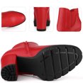 thumbnail image 3 of Unique Bargains Women's Platform Chunky High Heels Chelsea Boots Red (Size 7), 3 of 6