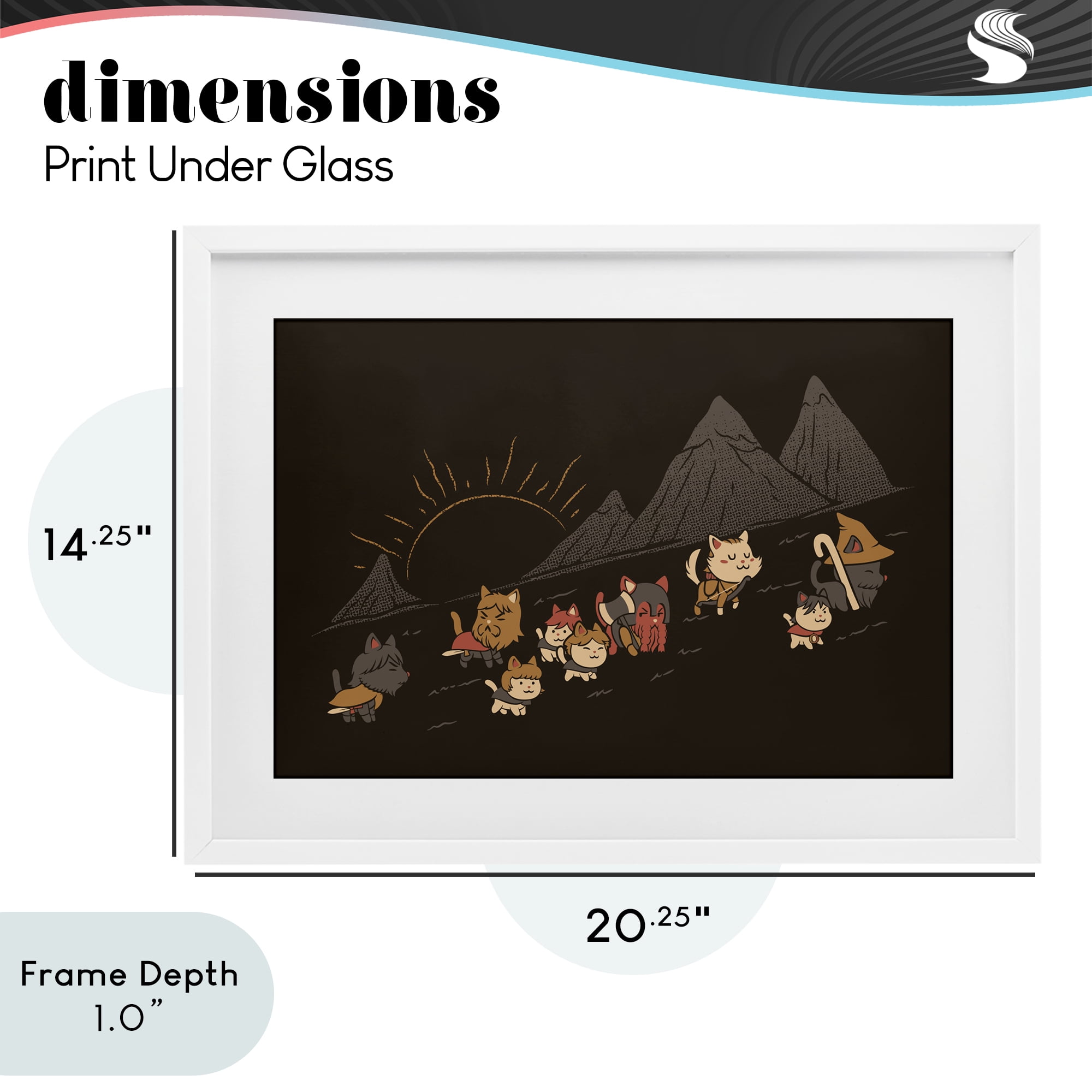 Stupell Industries Iconic Furrowship Of Ring Cats White Framed Print Under Glass, design by Tobe Fonseca