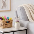 thumbnail image 6 of Ceramic Bunny Rabbit Figurine Ornament for Home Decor, Easter Spring Tabletop Decorations, Cute Animal Sculpture for Living Room Shelf Desk Mantel, 6 of 6