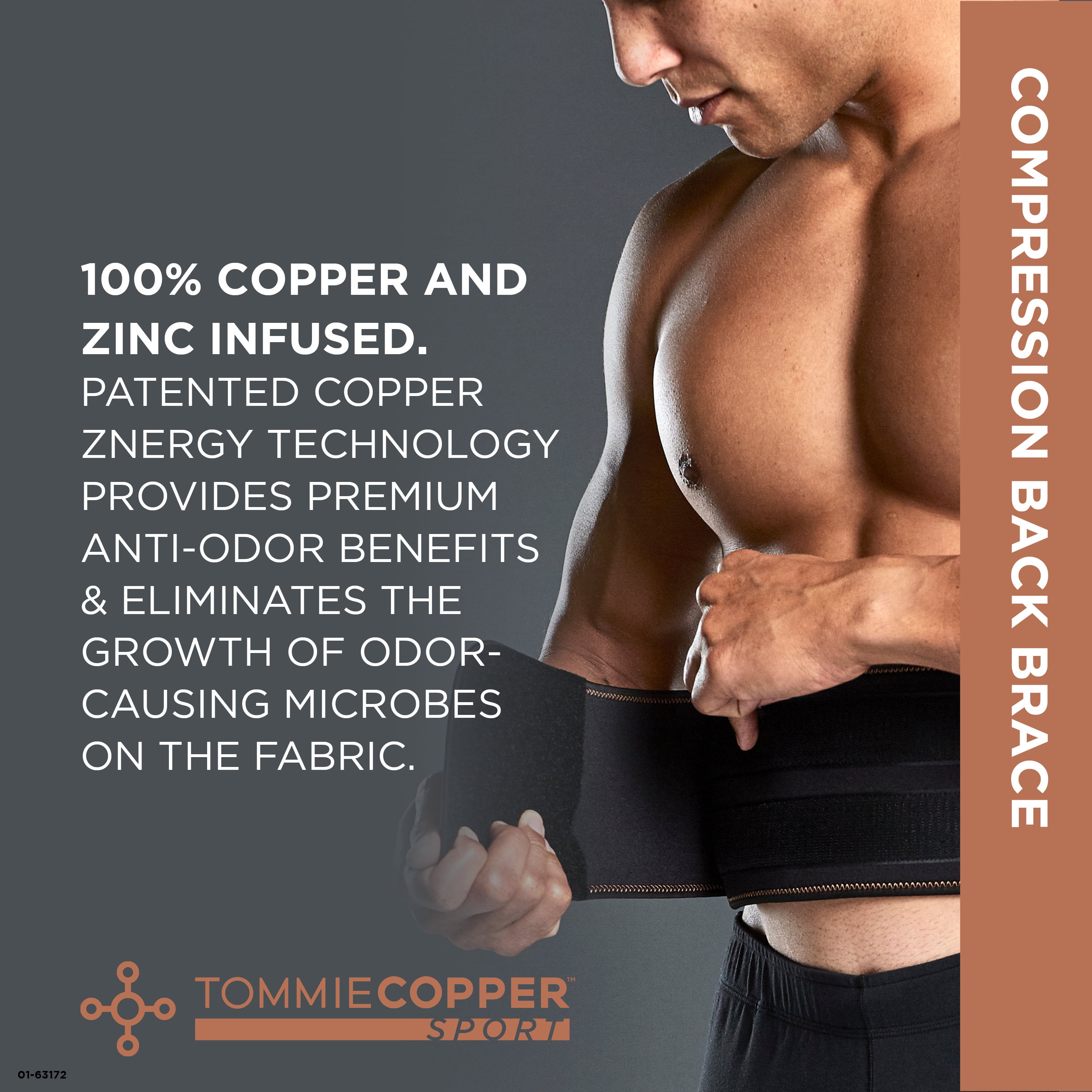 Tommie Copper Sport Comfort Back Brace, Black, Size Small 