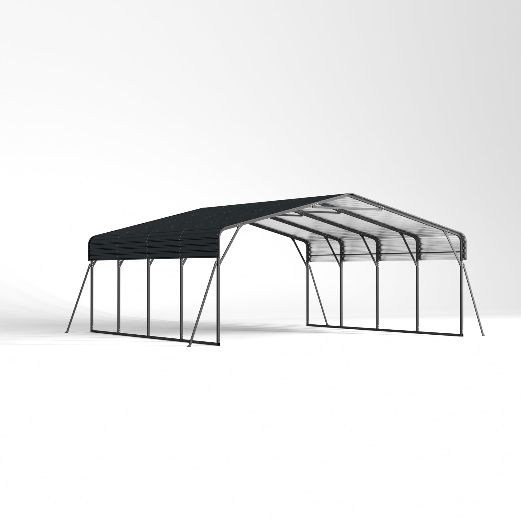 Miekor Furniture 20x20FT Metal Carport Heavy Duty with Galvanized Steel Roof, Outdoor Garage Car Shelter Shade for 2 Cars, Boats and Truck 61116