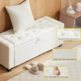 thumbnail image 3 of Storage Ottoman ,  for Bedroom End of Bed, Ottoman with Storage for Living Room and Entryway (White), 3 of 6
